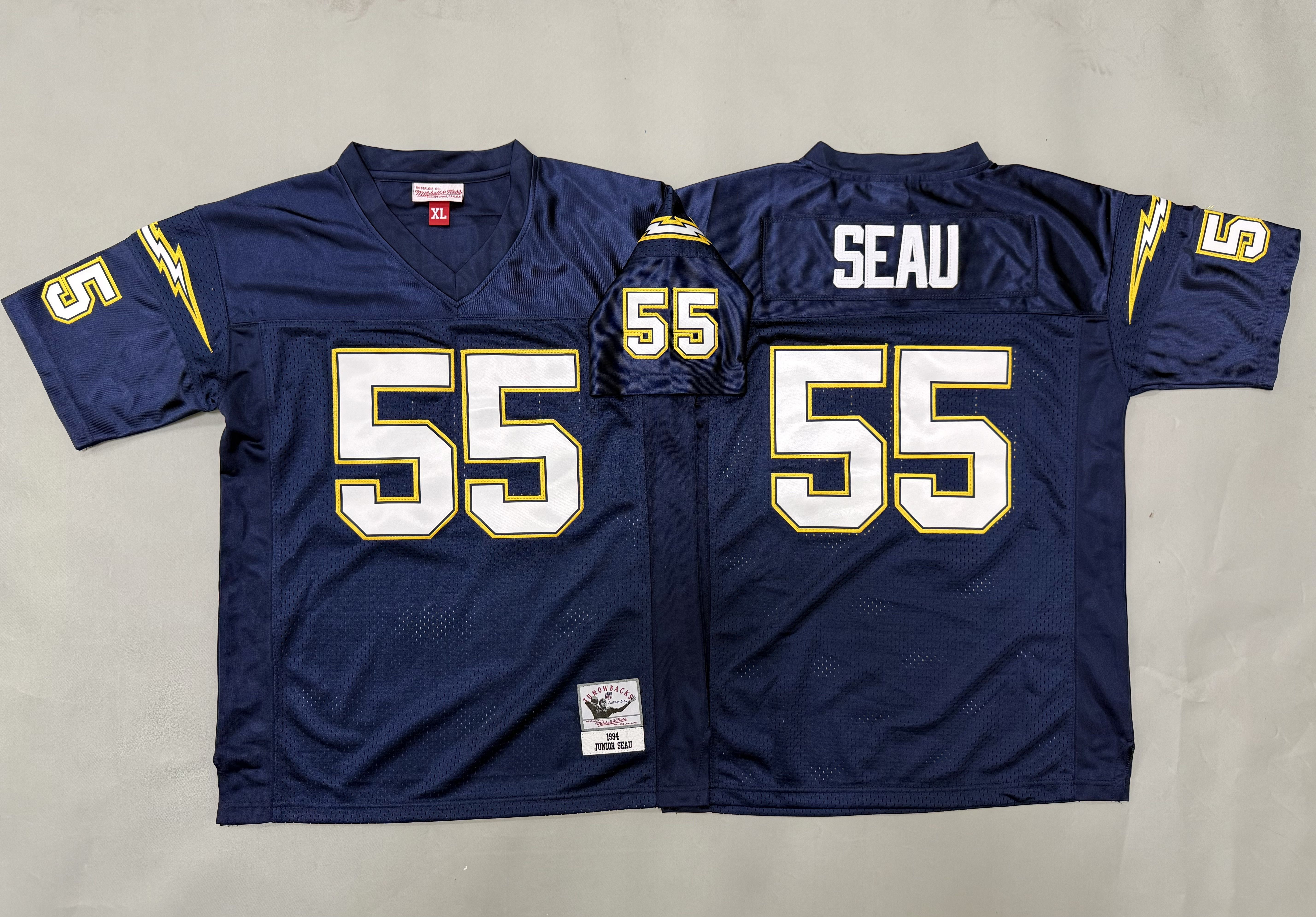 Youth 2026 Los Angeles Chargers #55 Seau Blue Throwback Limited NFL Jersey style 01
